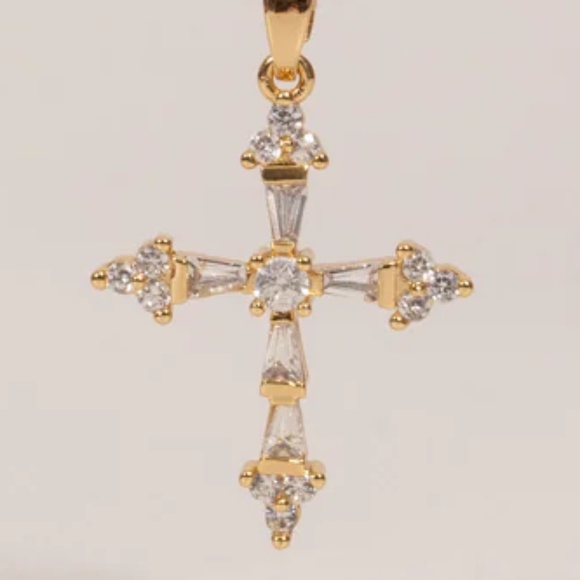 Gold Vermeil Cross Pendant - Picture 1 of 2